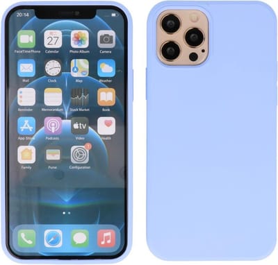 Hoesje Geschikt voor iPhone 12 Pro Max - 2.0mm Dikke Fashion Telefoonhoesje Backcover - Siliconen Hoesje - Paars