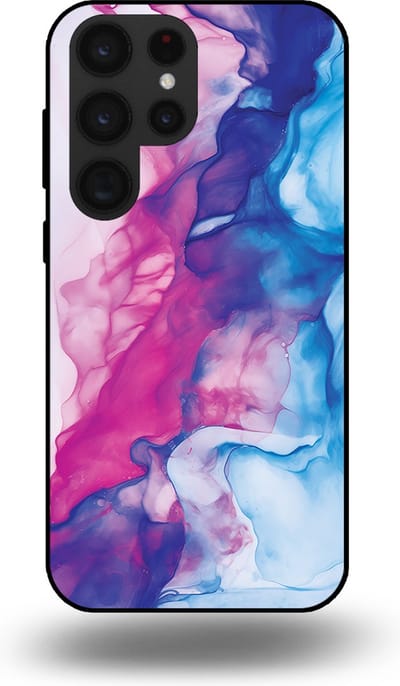 Smartphonica Telefoonhoesje Geschikt voor Samsung Galaxy S23 Ultra met Roze Blauw Marmer Opdruk - TPU Backcover Case Rose Blue Marble Design geschikt voor Samsung Galaxy S23 Ultra