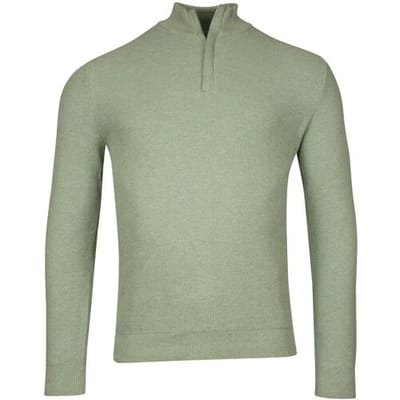 Baileys Trui Half Zip Structure Knit Zip Collar Misty Green Melange / male