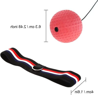 Bokszak Bal - Reflex Bal Boksen - Snelheid en Reactie Trainen - Elastische Hoofdband - 6.3 cm Bal - Rood