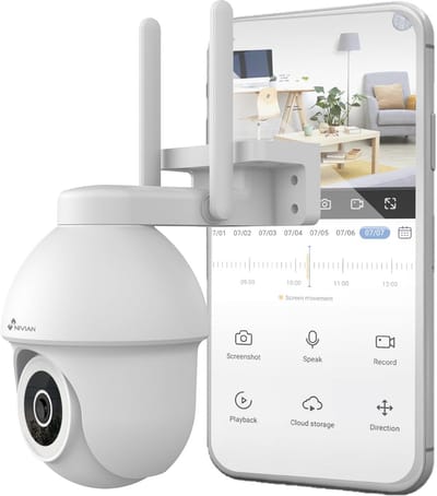 PTZ Buiten Camera Wifi 2.5K Ultra HD met Kleuren Nachtzicht en Bewegingsdetectie | Tuya App & Smart Home Compatibel