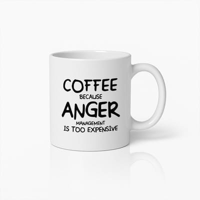 Koffiemok 330ml – "Koffie omdat woedebeheersing te duur is" Grappige Quote – Humoristisch Cadeau voor Koffieliefhebbers, Collega’s, Kantoor