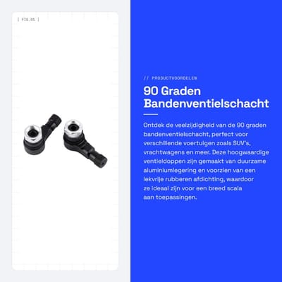 Dailygoods- Bandenventiel 90 Graden - Aluminiumlegering - Lekvrije Afdichting - Geschikt voor SUV/Vrachtwagen - Compact Formaat - Draagbaar Ontwerp - Ventiel