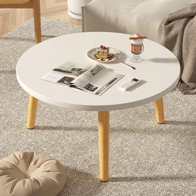 Ronde eettafel, Scandinavische minimalistische stijl met 4 houten poten, kleine ronde moderne eetkamer vergadertafel vergaderzaal, 60 cm eettafels voor thuis, café en restaurants, wit (wit)