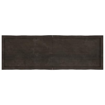 vidaXL - Tafelblad - natuurlijke - rand - 160x50x(2-6)cm - eikenhout - donkerbruin