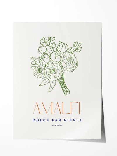 Amalfi Bloemenkunst Poster - Poster 60x90 cm - Sfeervolle Wanddecoratie voor Woonkamer & Slaapkamer - zonder lijst