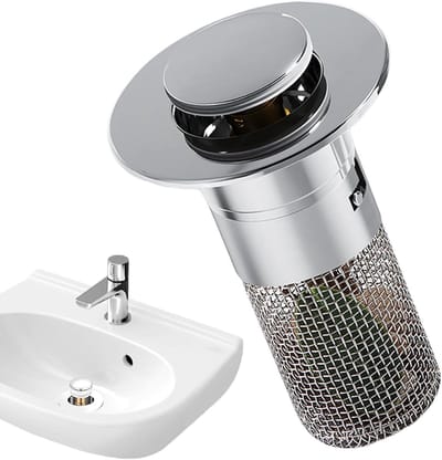 Wastafel stopper - Afvoerstop filter - Douche afvoer - Met haarvanger - 74 cm - Zilverkleurig