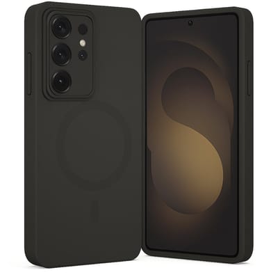 SnapSkin Hoesje geschikt voor Samsung Galaxy S25 Ultra - Geschikt voor MagSafe Case - Semi-Transparant Zwart