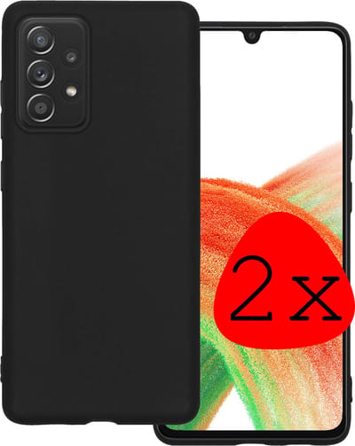 Hoesje 2 Stuks - Geschikt voor Samsung Galaxy A33 - Sterk & Shockproof - Case Siliconen - Back Cover - Telefoon Hoes - Zwart