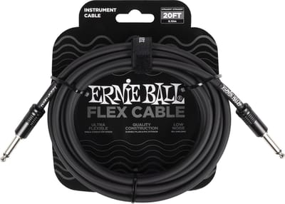 Ernie Ball 6435 Flex Cable Gitaarkabel Zwart 6 Meter