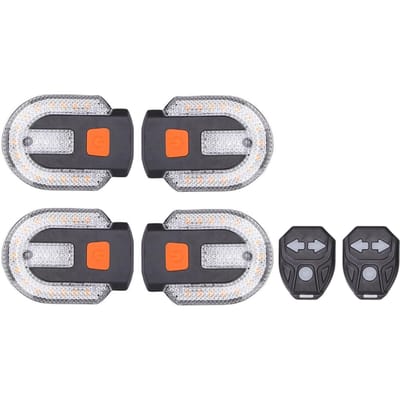 2 Paar Fietsknipperlichten USB Oplaadbaar LED Achterlicht met Afstandsbediening 5 Modi Waterdicht voor Nachtelijk Fietsen