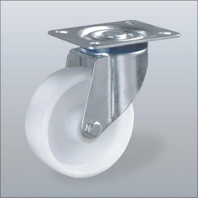 Nylon zwenkwiel met topplaat - 100mm - 200kg