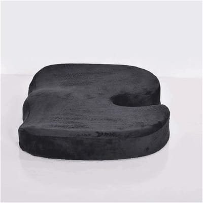 Stoelkussen - Zitkussen Rugkussen - Comfortabel Zitten - Traagschuim Ondersteuning - 45x35cm - Zwart