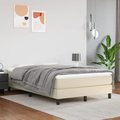 vidaXL - Pocketveringmatras - medium - 120x200x20 - cm - kunstleer - crèmekleurig