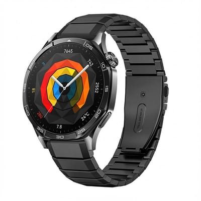 Stalen bandje rvs - geschikt voor Huawei Watch GT Runner 2 / GT 2(e) 46 mm / GT 3 / 4 / 5 (Pro) 46 mm / Watch 3 (Pro) / Watch 4 (Pro) / GT 6 (PRO) 46mm - zwart