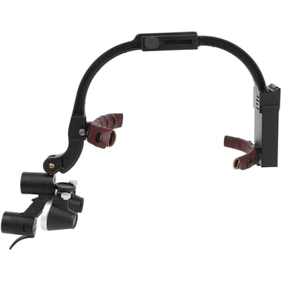 Loupe Bandeau 3,5X Loupe Montée sur Tête Loupe avec Lumière pour Travail Médical 100‑240V EU EU Plug