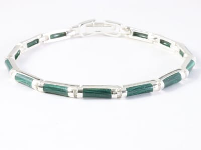 Zilveren armband met malachiet