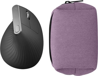 kwmobile Muisetui voor Logitech Lift / MX Vertical / Anker Vertical Hoes - Etui voor Bluetooth-muis van robuust koord en neopreen - lavendel.