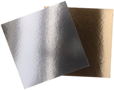 FunCakes Taartkarton - Goud/Zilver - 20x20 cm / 1 mm - 3 Stuks - Taartonderlegger
