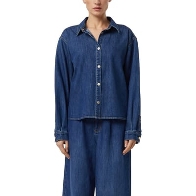 Comma Blouses Blue Denim Größe: 34 | Business hemden Outlet | Damen | Blau