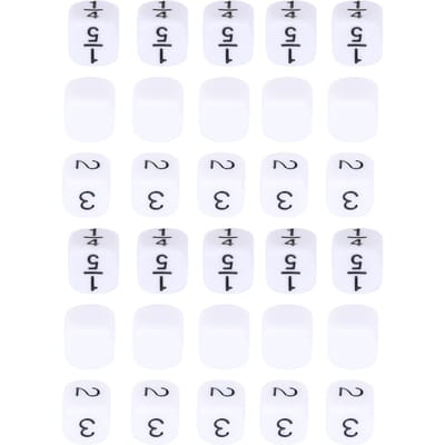 Lot de 30 dés à 6 faces en vrac 16 mm Blanc avec sac de rangement Accessoires d'enseignement des nombres pour puzzle white