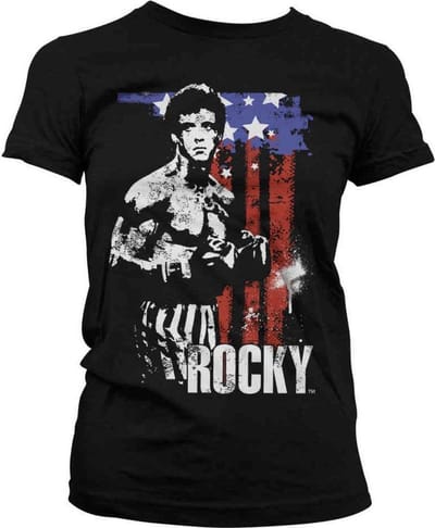 Rocky Dames Tshirt -S- American Flag Zwart
