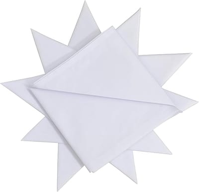 12x Witte Heren Zakdoeken 100% Katoen 40x40 cm - Absorberend en Herbruikbaar
