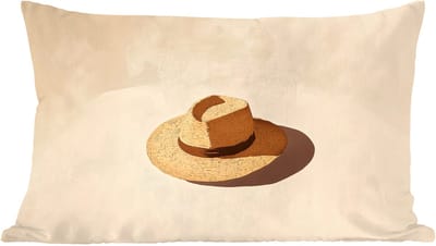 Sierkussens - Kussentjes Woonkamer - 60x40 cm - Hoed - Minimalistisch - Schaduw - Beige