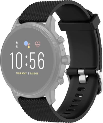 Siliconen bandje - geschikt voor Fossil Gen 5 / 5E / 6 - zwart