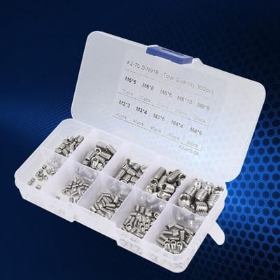 300 stuks M3 M4 M5 M6 M8 Stelschroef 304 Roestvrij Staal Zeskantige Inbusbout Combinatieset