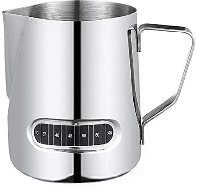 Latte Art Mok - Koffiemok Roestvrijstaal - Koffie Bereiden - Temperatuurweergave - 600 ml - Staal