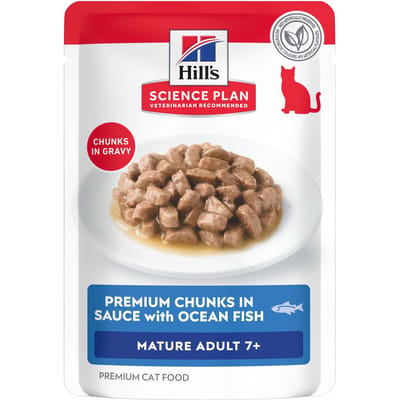Hill's Science Plan Mature Adult 7+ Zeevis & Kip - Voordeelpakket: Zeevis (48 x 85 g)