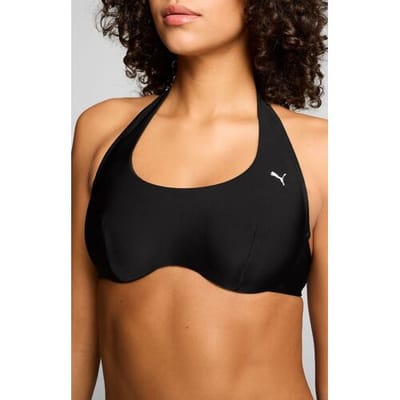 Puma Bikinitopje - Dames - Scoop Neck Zwart- Maat L