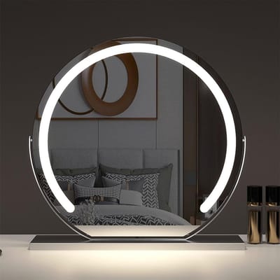 Make-upspiegel met verlichting, tafelblad en wandmontage, make-upspiegel voor kaptafel, led-spiegel met Smart Touch-schakelaar