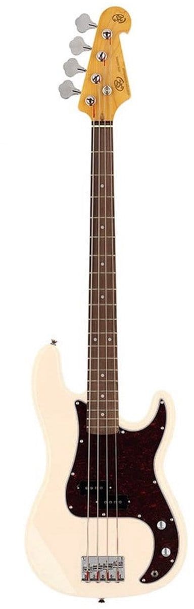 Elektrische basgitaar - SX SPB62-VWH - Retro Series 62 - P-Style - Rosewood Toets - Vintage White - Inclusief tas