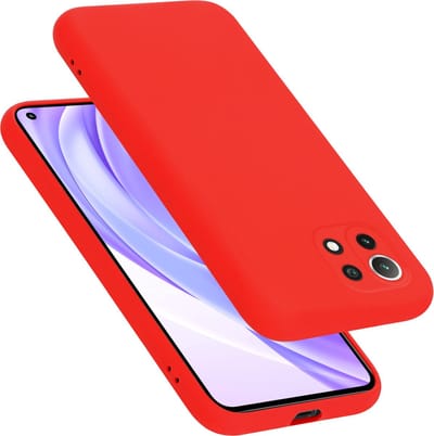 Cadorabo Hoesje geschikt voor Xiaomi Mi 11 LITE (4G / 5G) / 11 LITE NE in LIQUID ROOD - Beschermhoes gemaakt van flexibel TPU silicone Case Cover