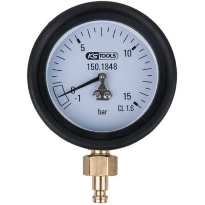 KS Tools 150.1848 Manometer 1,0 - 15,0 bar incl. Aansluitnippel en beschermkap