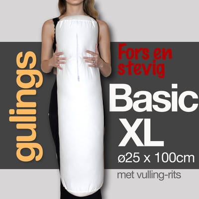 Guling BasicXL Rolkussen met sleeve antraciet - Body pillow ø25 x 100 cm, Fors en Stevig, Extra Ondersteuning voor Zijslapers, met Bijvulrits