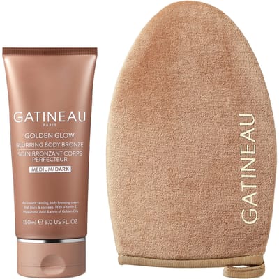 Gatineau Golden Glow Blurring Body Bronze Medium Dark & Luxury Tanning Mitt Duo