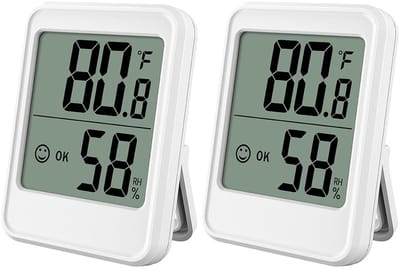 longziming -Digitale Binnen Thermometer & Hygrometer – Nauwkeurige Temperatuur- en Luchtvochtigheidsmeter met Achtergrondverlichting, Compact & Batterijgevoed