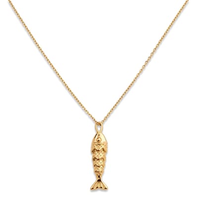 Mediterranean | 14K vergulde ketting met vishanger