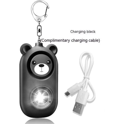 Beer Stijl Noodalarmen Veiligheidsalarm Sleutelhanger Beschermingsapparaten 130Db Persoonlijke Sirene Ring met Led Licht Veiligheidsalarm black