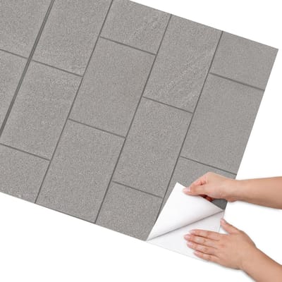 Coloray Meubel Wrap Folie - Grijs Meubelfolie - 75x150 cm - Meubelfolie Zelfklevend Grijze blokken - Wrapfolie Keuken - Minimalist Meubelfolie - Decoratiefolie - Tafeldecoratie - Texturen