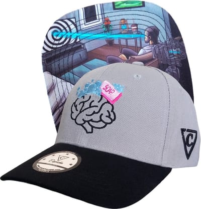Capiche® Baseball Pet Heren – Brainwashed – Grijs & Zwart – Verstelbaar met Druksluiting – Sportcap – Curved Pet – Gehersenspoelde Pet