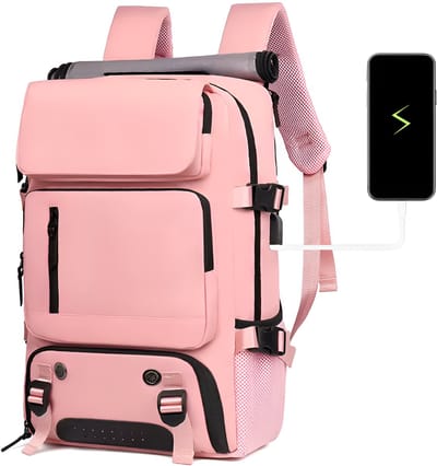 CarryQuest® - Damesreisrugzak - Waterdicht 16-inch Laptoprugzak met Schoenentas - Wandel Campingrugzak - Oxford Materiaal - Roze