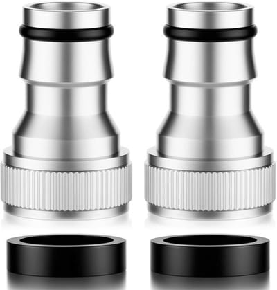 Kraanadapter - 2 stuks - Geschikt voor wasmachine - RVS - draad 15/16-27 en 55/64-27 - Voor gebruik met afwasmachine en wasmachine