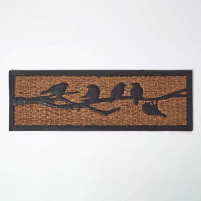 Homescapes rubberen kokosnoot vogel deurmat