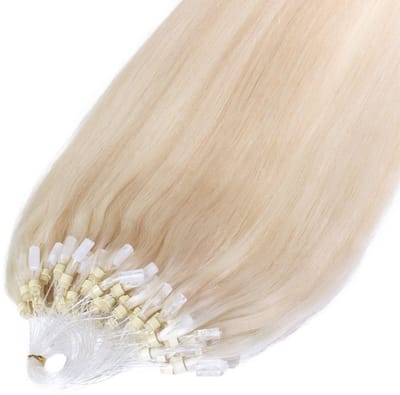 hair2heart Premium Microring Extensions Echt haar glad - 25 strengen 0,8 g 40 cm 10/0 lichtblond