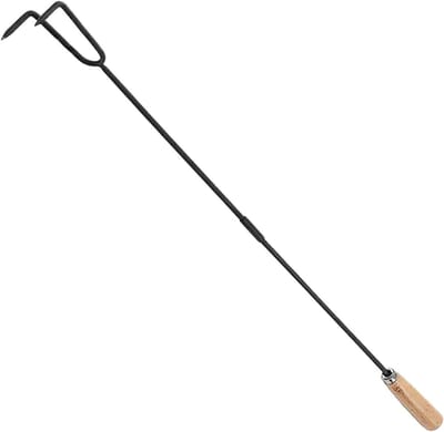 Vuurroker Lange - Vuurplaats Tool - Kampvuur Aanmaken - Houten Handvat - 83 cm - Zwart