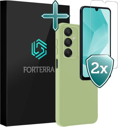 Hoesje Met 2x Screenprotector - Geschikt voor Samsung Galaxy A16 - Sterk & Shockproof - Telefoon Hoes - Back Cover - Siliconen Case - Groen